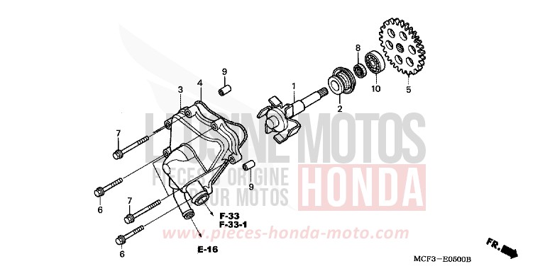 WATER PUMP for VTR1000 SP-2 ROSS WHITE (NH196B) from 2003